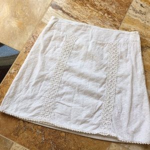Wrapper bright white 100% cotton eyelet/lace skirt